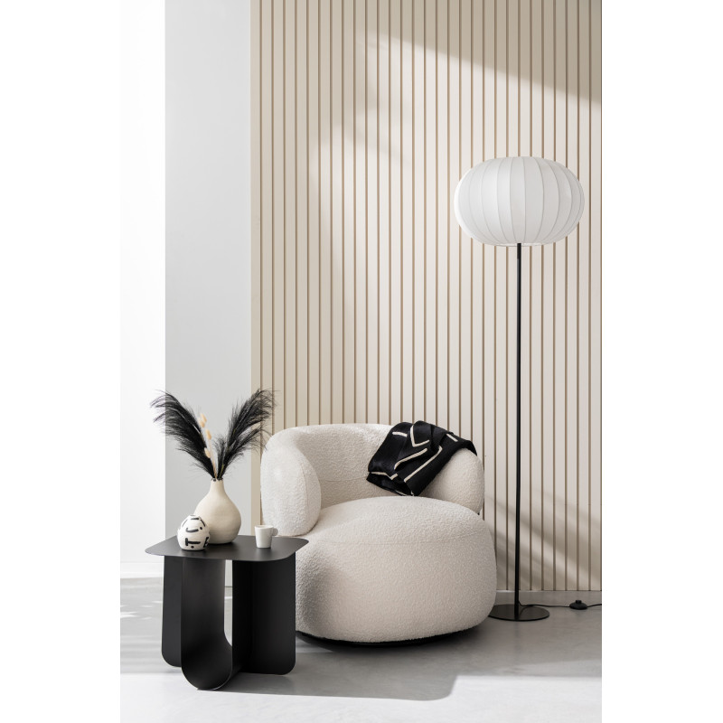 Grand Lampadaire sur pied minimaliste Hauteur 173 cm en Tissu Blanc Métal Noir Lupi - 2