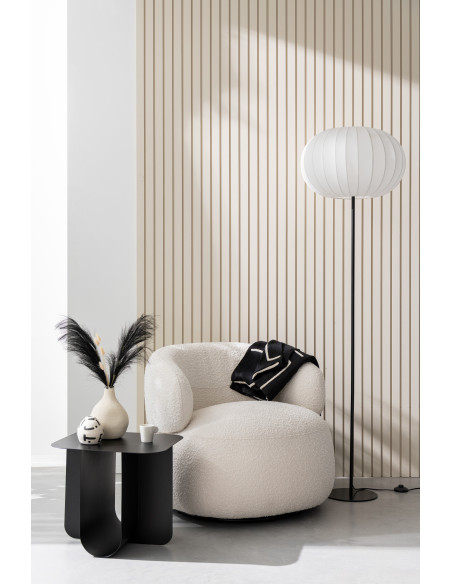 Grand Lampadaire sur pied minimaliste Hauteur 173 cm en Tissu Blanc Métal Noir Lupi - 2