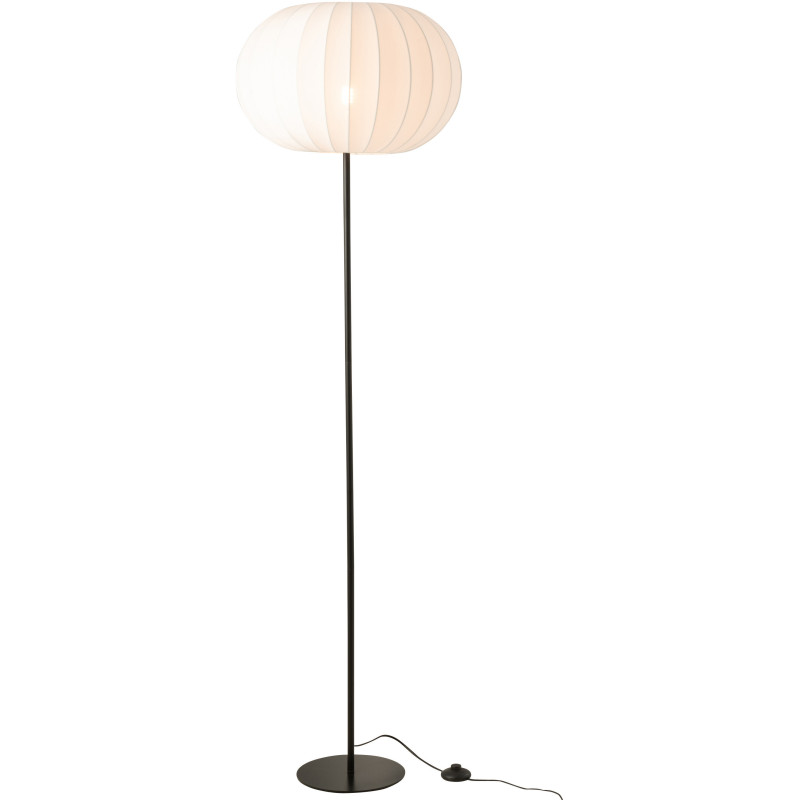 Grand Lampadaire sur pied minimaliste Hauteur 173 cm en Tissu Blanc Métal Noir Lupi - 3