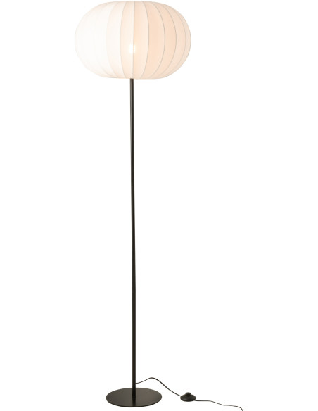 Grand Lampadaire sur pied minimaliste Hauteur 173 cm en Tissu Blanc Métal Noir Lupi - 3