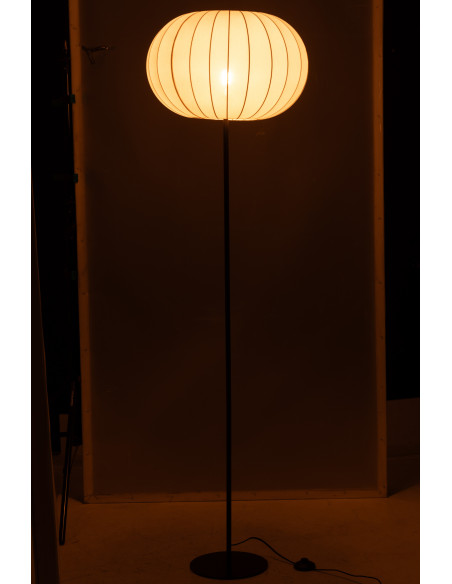 Grand Lampadaire sur pied minimaliste Hauteur 173 cm en Tissu Blanc Métal Noir Lupi - 4