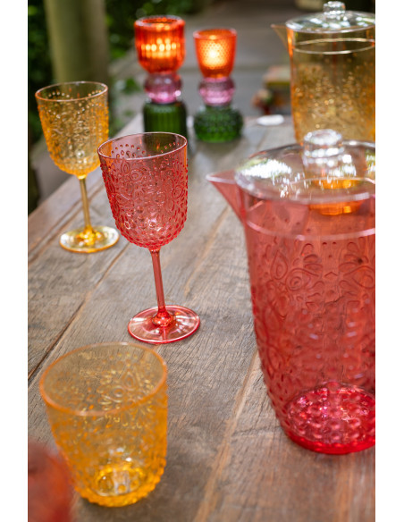 Grande Carafe indienne avec couvercle 2,5 Litres en Plastique réutilisable Rouge Koma - 5