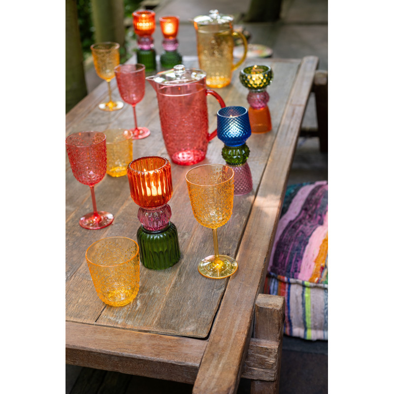 Coffret 6 Verres à eau indiens 450 ml en Plastique réutilisable Jaune Koma - 3