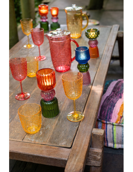 Coffret 6 Verres à eau indiens 450 ml en Plastique réutilisable Jaune Koma - 3