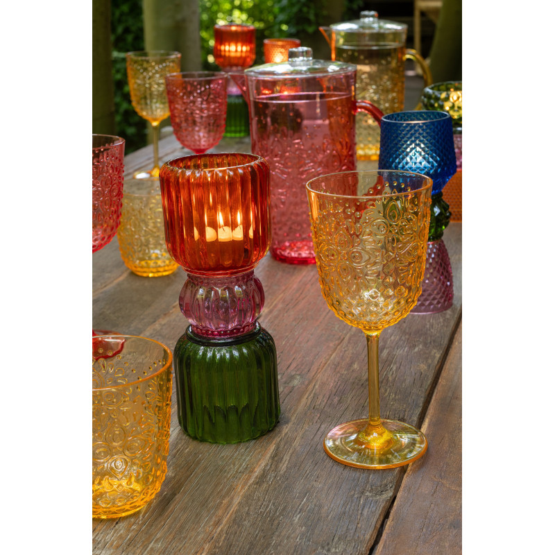 Coffret 6 Verres à vin indiens 400 ml en Plastique réutilisable Jaune Koma - 2