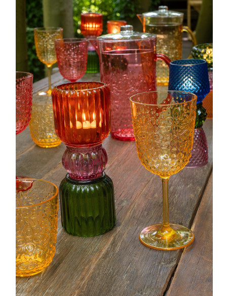 Coffret 6 Verres à vin indiens 400 ml en Plastique réutilisable Jaune Koma - 2