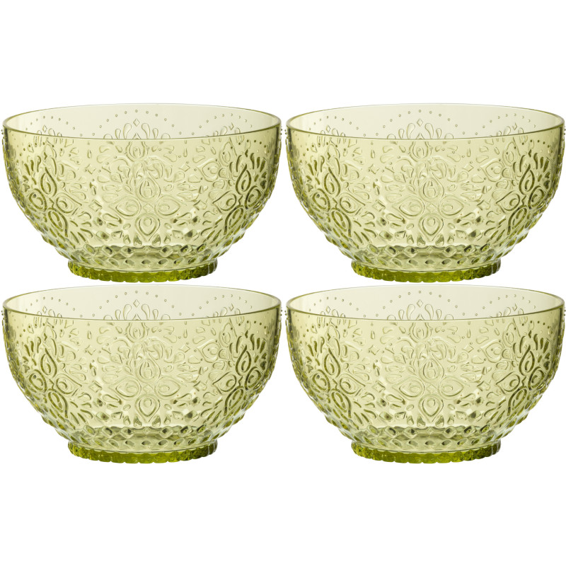 Coffret 4 Bols indiens 15 cm en Plastique réutilisable Vert Koma - 1
