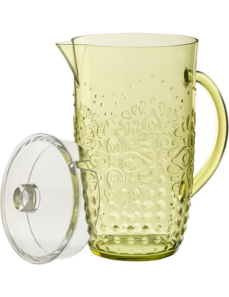 Grande Carafe indienne avec couvercle 2,5 Litres en Plastique réutilisable Vert Koma - 2