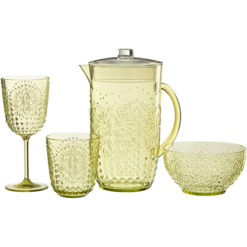 Grande Carafe indienne avec couvercle 2,5 Litres en Plastique réutilisable Vert Koma - 3