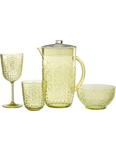 Grande Carafe indienne avec couvercle 2,5 Litres en Plastique réutilisable Vert Koma - 3