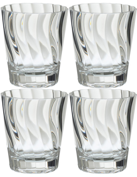Coffret 4 verres à eau modernes 400 ml en Plastique réutilisable Transparent Wavya J-Line - 1
