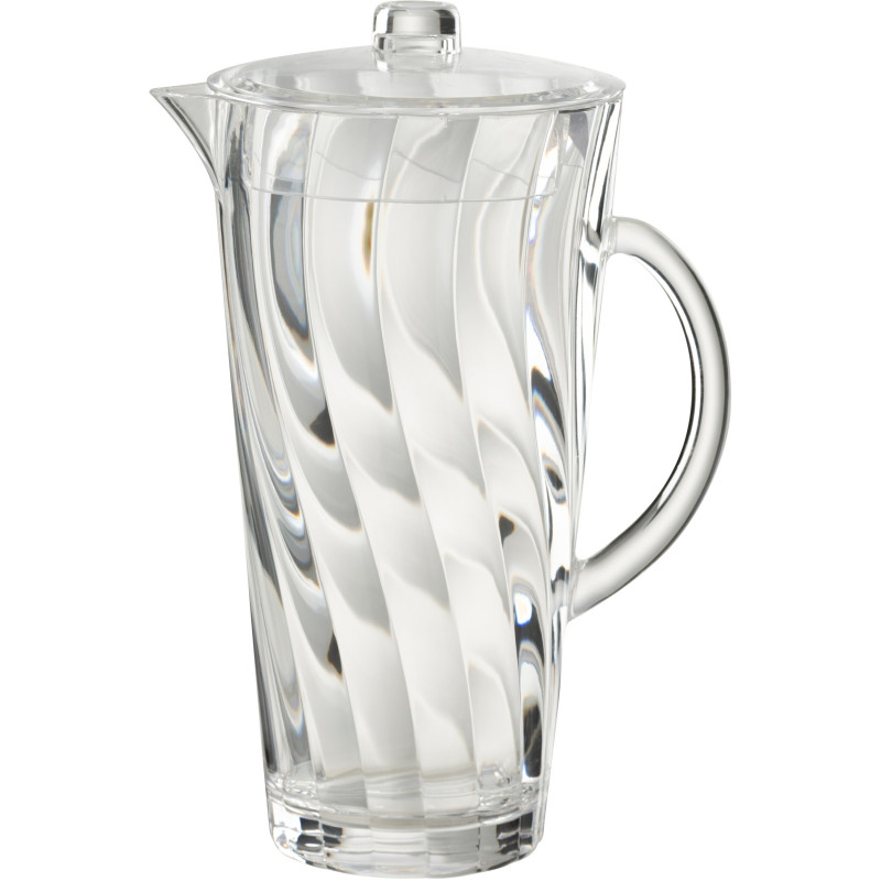 Grande Carafe moderne avec couvercle 2,3 Litres en Plastique réutilisable Transparent Wavya - 1