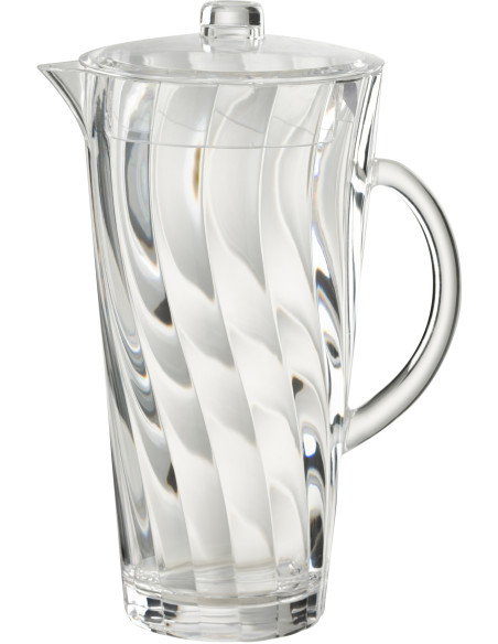 Grande Carafe moderne avec couvercle 2,3 Litres en Plastique réutilisable Transparent Wavya - 1