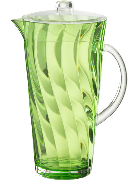 Grande Carafe moderne avec couvercle 2,3 Litres en Plastique réutilisable Vert Wavya - 1