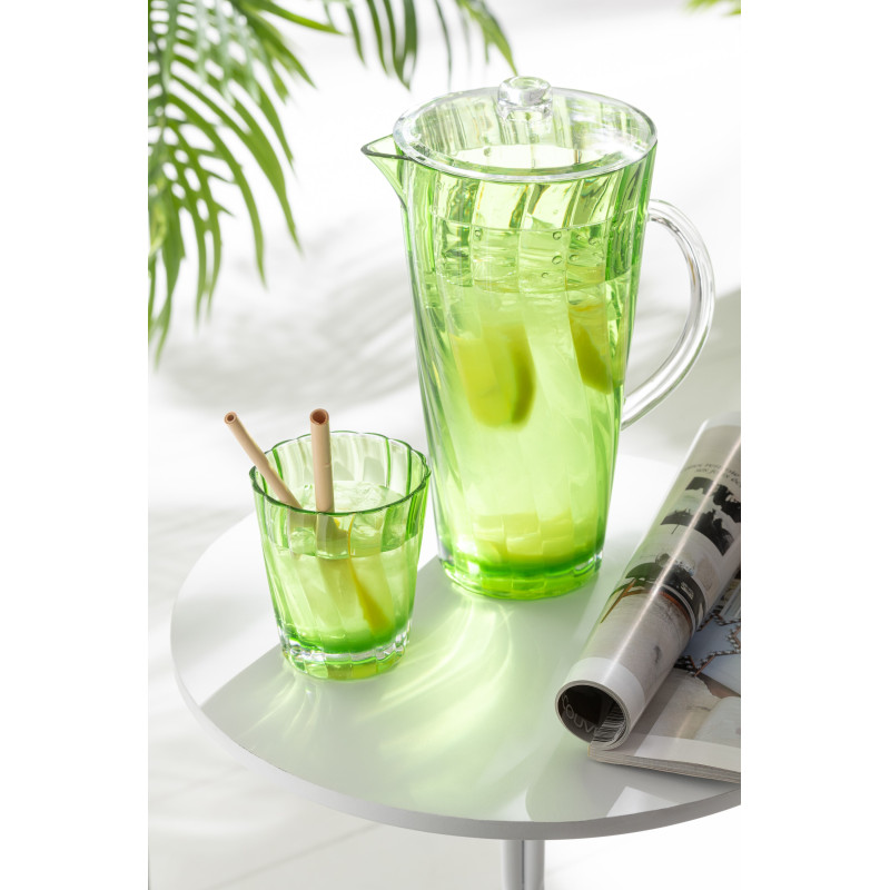 Grande Carafe moderne avec couvercle 2,3 Litres en Plastique réutilisable Vert Wavya - 2