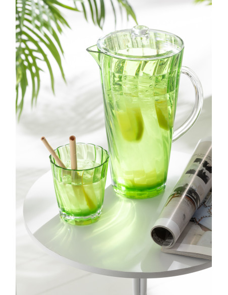 Grande Carafe moderne avec couvercle 2,3 Litres en Plastique réutilisable Vert Wavya - 2