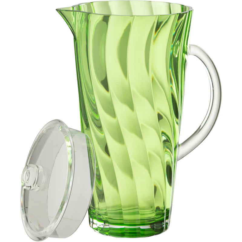 Grande Carafe moderne avec couvercle 2,3 Litres en Plastique réutilisable Vert Wavya - 3