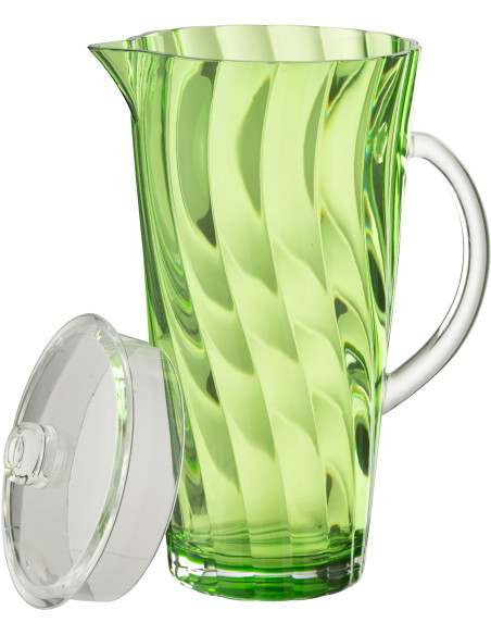 Grande Carafe moderne avec couvercle 2,3 Litres en Plastique réutilisable Vert Wavya - 3