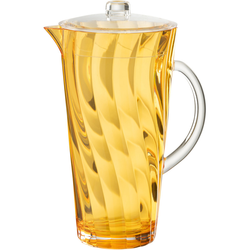 Grande Carafe moderne avec couvercle 2,3 Litres en Plastique réutilisable Orange Wavya - 1