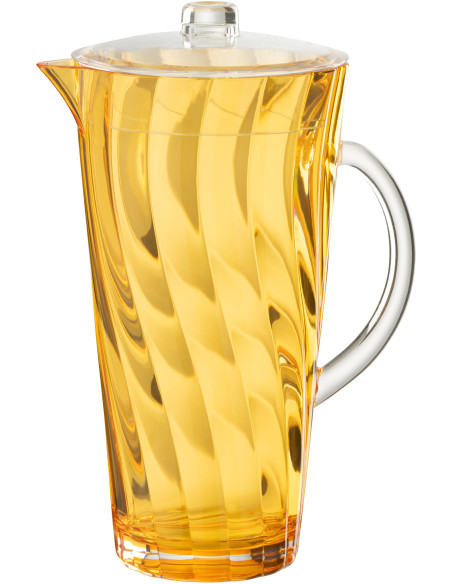 Grande Carafe moderne avec couvercle 2,3 Litres en Plastique réutilisable Orange Wavya - 1