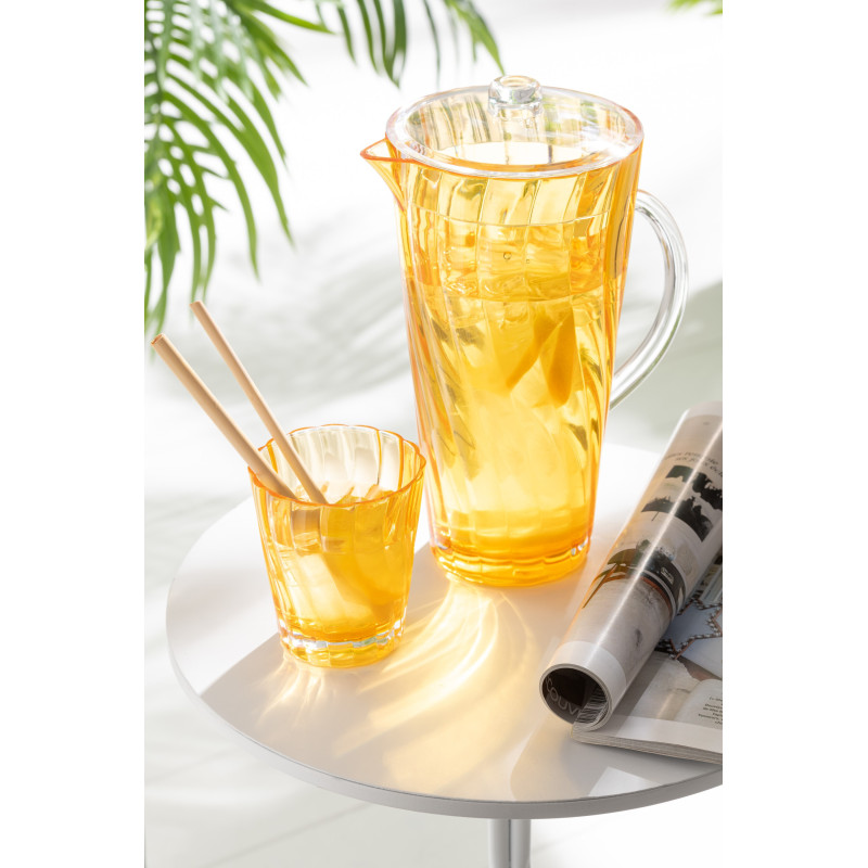 Grande Carafe moderne avec couvercle 2,3 Litres en Plastique réutilisable Orange Wavya - 2