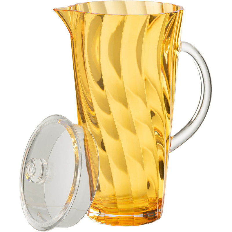 Grande Carafe moderne avec couvercle 2,3 Litres en Plastique réutilisable Orange Wavya - 3