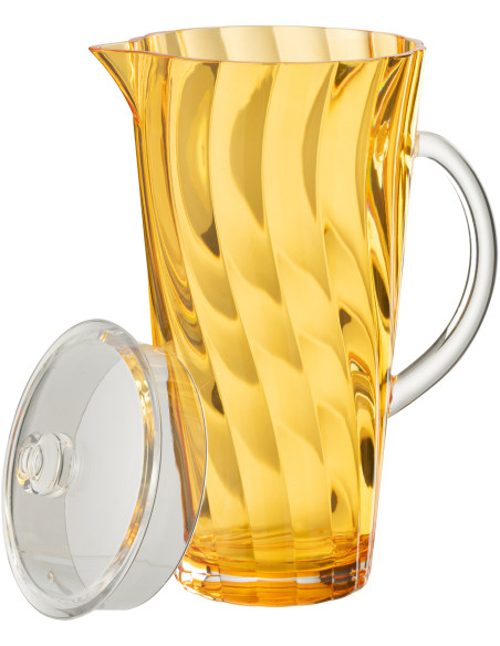 Grande Carafe moderne avec couvercle 2,3 Litres en Plastique réutilisable Orange Wavya - 3