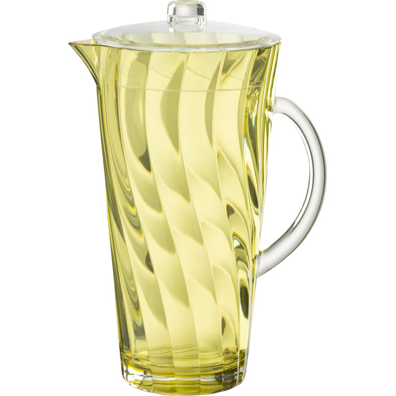 Grande Carafe moderne avec couvercle 2,3 Litres en Plastique réutilisable Jaune Wavya - 1