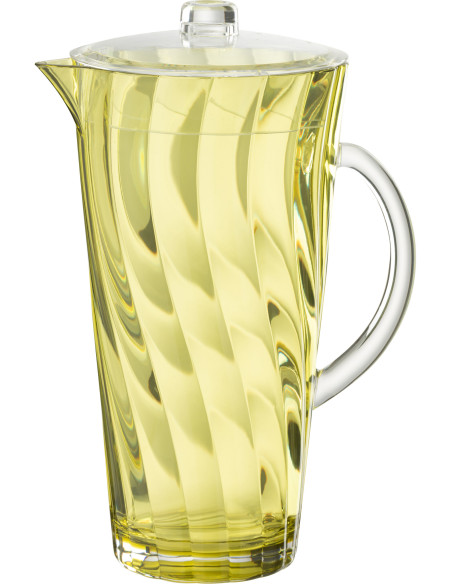 Grande Carafe moderne avec couvercle 2,3 Litres en Plastique réutilisable Jaune Wavya - 1