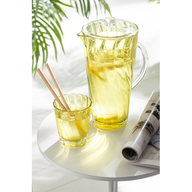 Grande Carafe moderne avec couvercle 2,3 Litres en Plastique réutilisable Jaune Wavya - 2