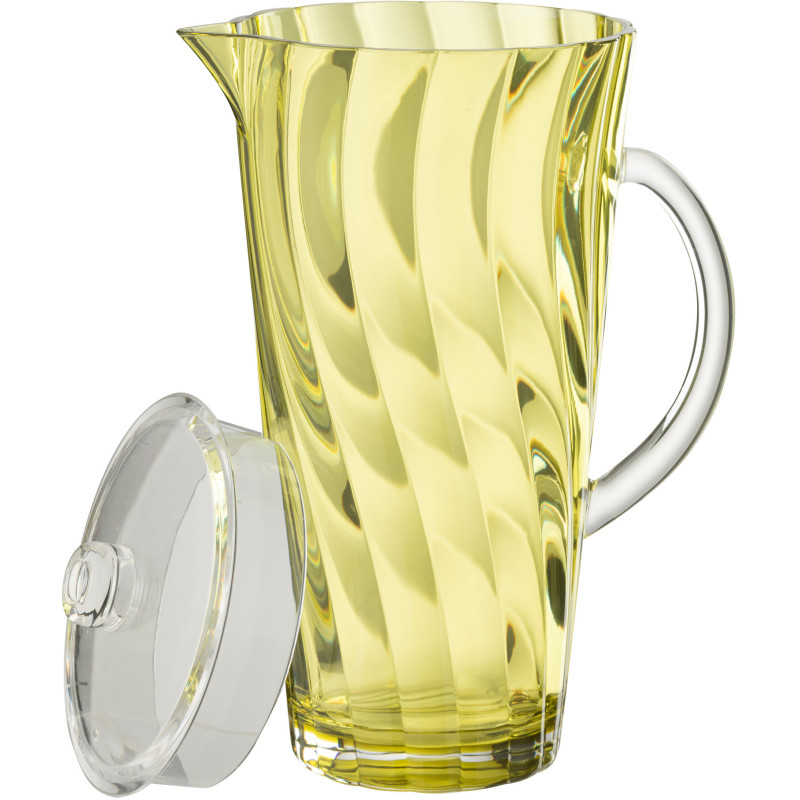 Grande Carafe moderne avec couvercle 2,3 Litres en Plastique réutilisable Jaune Wavya - 3