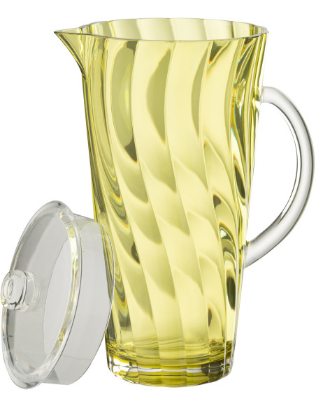 Grande Carafe moderne avec couvercle 2,3 Litres en Plastique réutilisable Jaune Wavya - 3