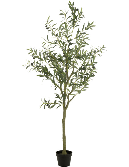 Grand Arbre artificiel réaliste Olivier Hauteur 180 cm en Plastique Vert - 1