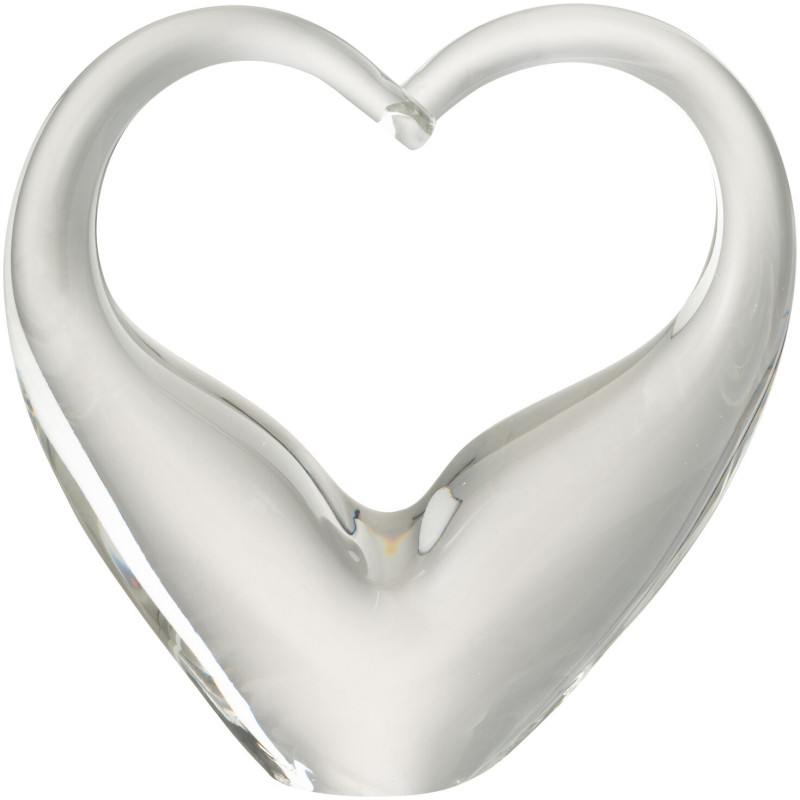 Presse papier moderne Coeur Hauteur 18 cm en Verre Transparent Zalu - 1
