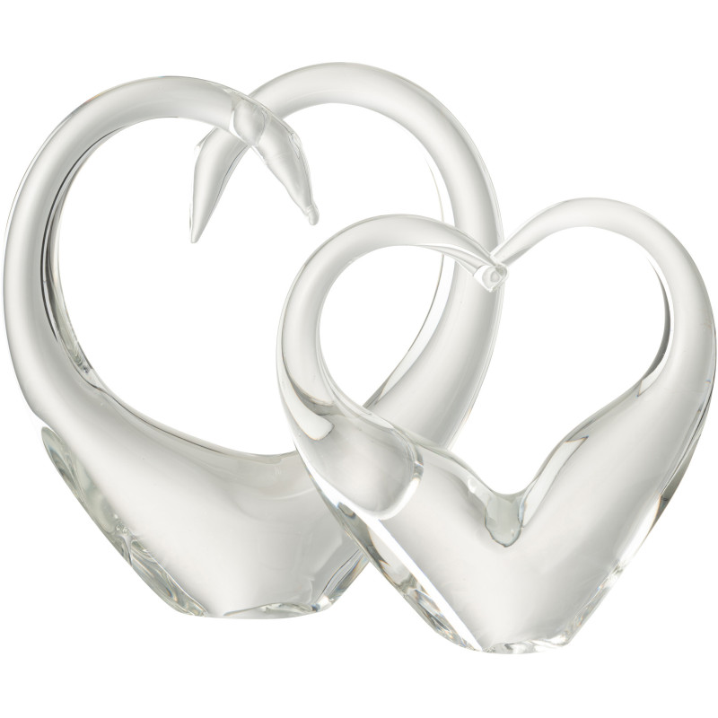 Grand Presse papier moderne Coeur Hauteur 23 cm en Verre Transparent Zalu - 2