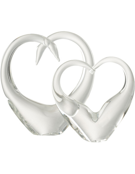 Grand Presse papier moderne Coeur Hauteur 23 cm en Verre Transparent Zalu - 2