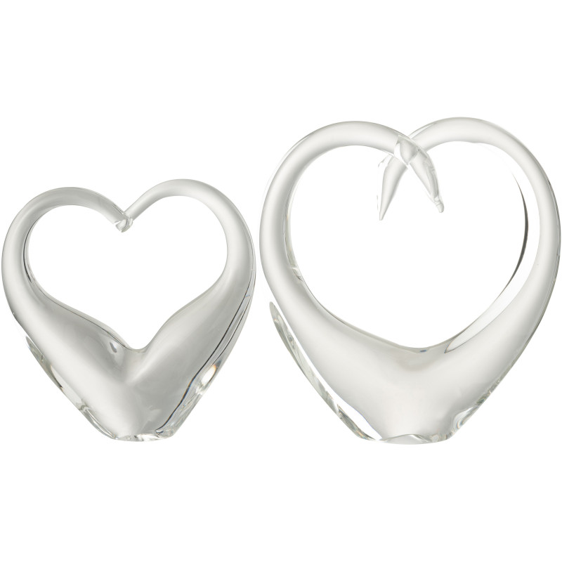 Grand Presse papier moderne Coeur Hauteur 23 cm en Verre Transparent Zalu - 3