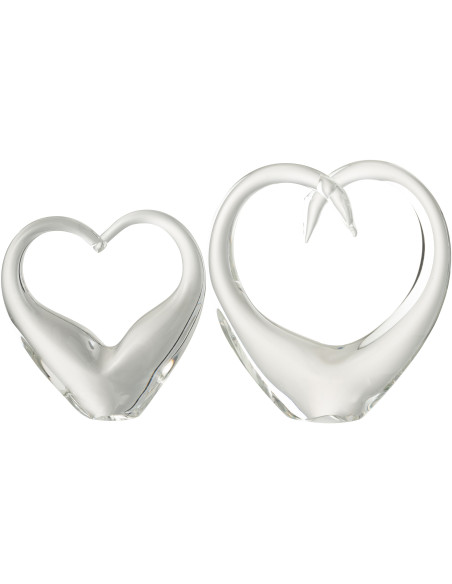 Grand Presse papier moderne Coeur Hauteur 23 cm en Verre Transparent Zalu - 3