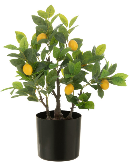 Arbre artificiel réaliste Citronnier Hauteur 60 cm en Plastique Vert Jaune - 1
