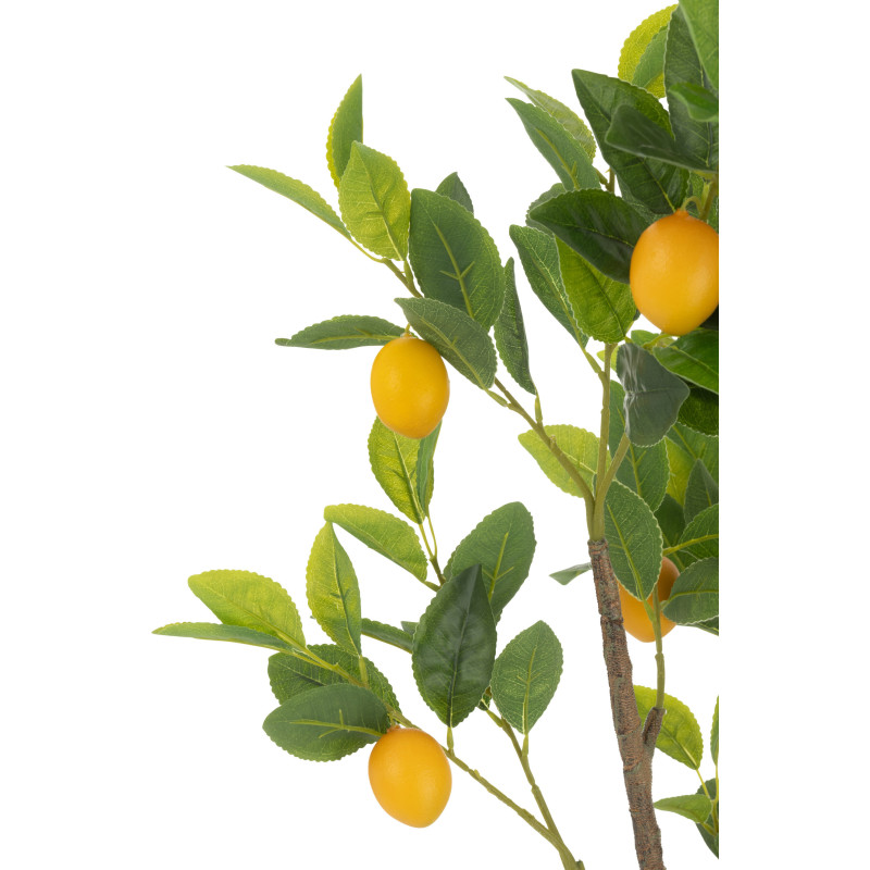 Grand Arbre artificiel réaliste Citronnier Hauteur 130 cm en Plastique Vert Jaune - 3