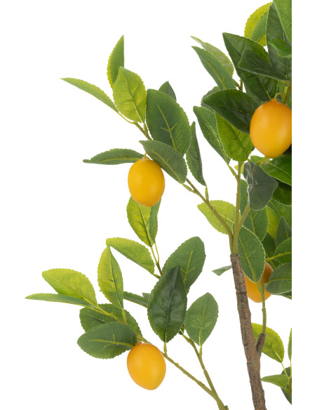 Grand Arbre artificiel réaliste Citronnier Hauteur 130 cm en Plastique Vert Jaune - 3