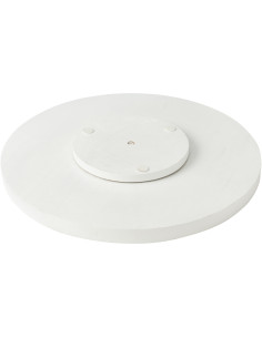 Grand Plateau tournant rond 45 cm en Bois de manguier Bleu Blanc Motif fleurs Lupa - 1 2