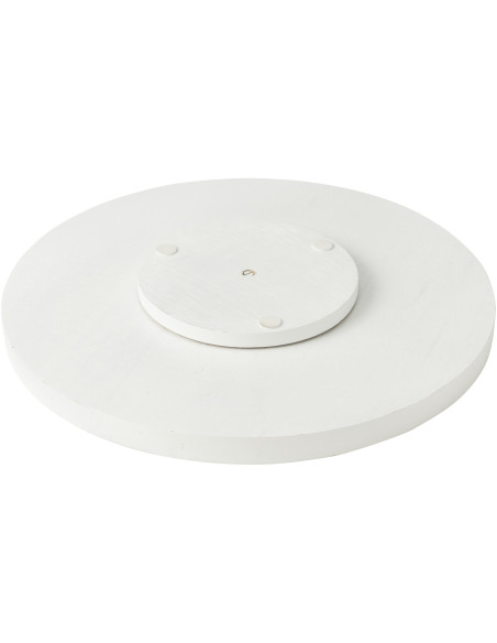 Grand Plateau tournant rond 45 cm en Bois de manguier Vert Blanc Jeya - 3