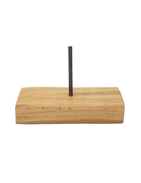 Grande Sculpture artisanale etnique sur pied Cercle Hauteur 58 cm en Bois de teck recyclé Marron Dorat 