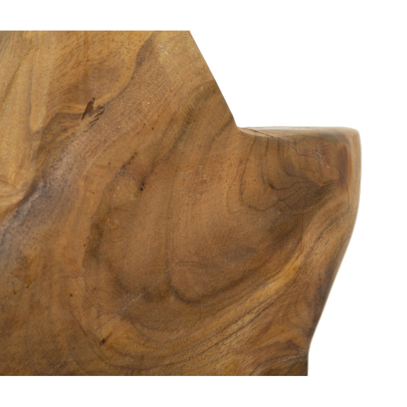 Sculpture artisanale sur pied Étoile Hauteur 42 cm en Bois de teck recyclé Marron Stella 