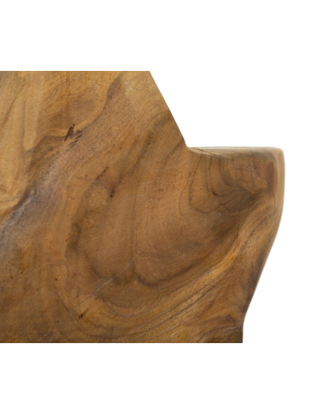 Sculpture artisanale sur pied Étoile Hauteur 42 cm en Bois de teck recyclé Marron Stella 