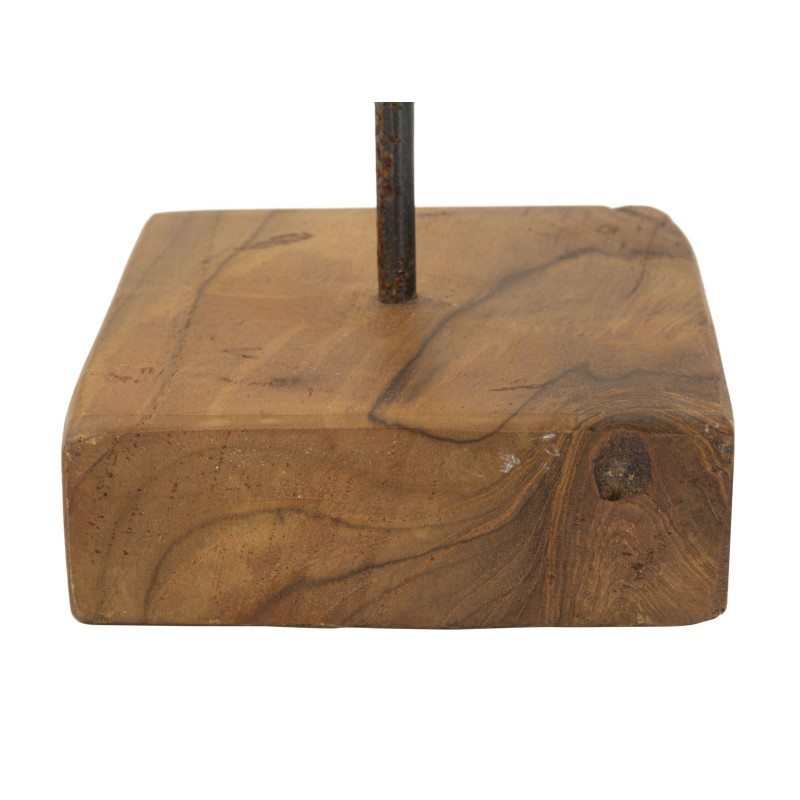 Sculpture artisanale sur pied Étoile Hauteur 42 cm en Bois de teck recyclé Marron Stella 