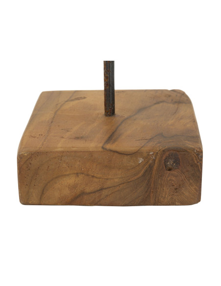 Sculpture artisanale sur pied Étoile Hauteur 42 cm en Bois de teck recyclé Marron Stella 