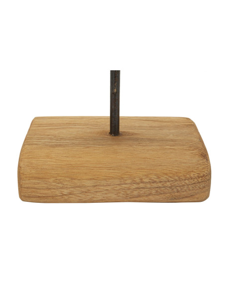 Sculpture artisanale etnique sur pied Cercle Hauteur 38 cm en Bois de teck recyclé Marron Dorat 