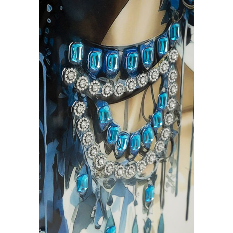 Toile murale peinte carrée Femme africaine 82x82 Cadre noir Altea A 